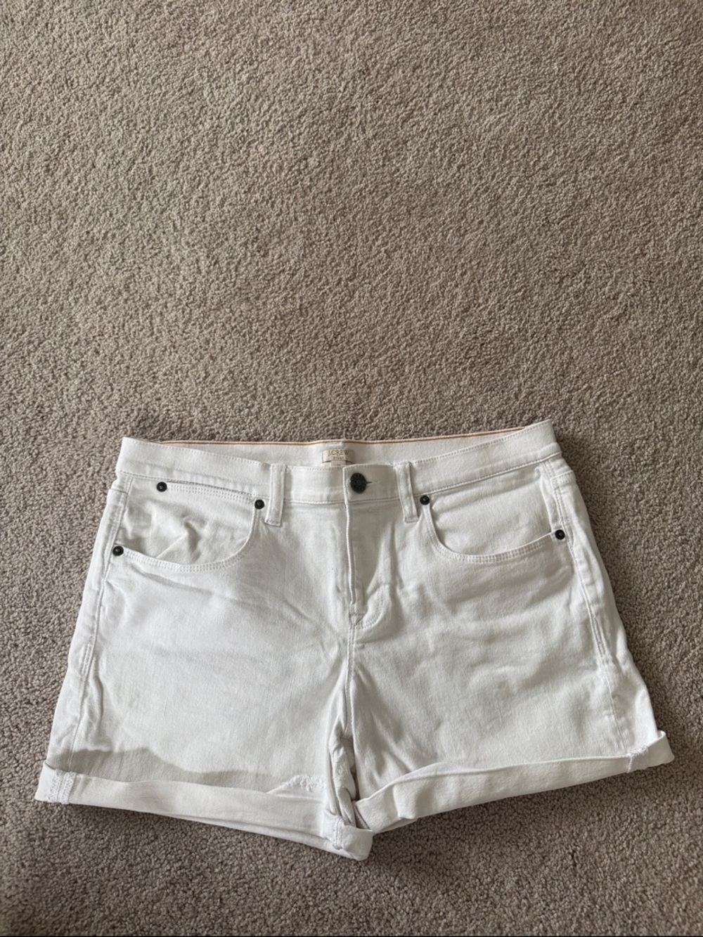 J.Crew Factory Women’s White Denim Roll-Cuff Shorts